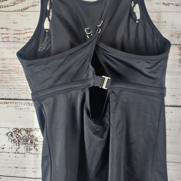 Athleta Tankini Swim Top 38B/C Womens Black Underwired Pullover Swimwear - Picture 9 of 12